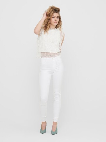 Chemisier 'ONLKaro' ONLY en blanc