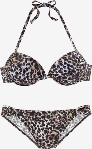 LASCANA Push-up Bikinioverdel i brun: forside