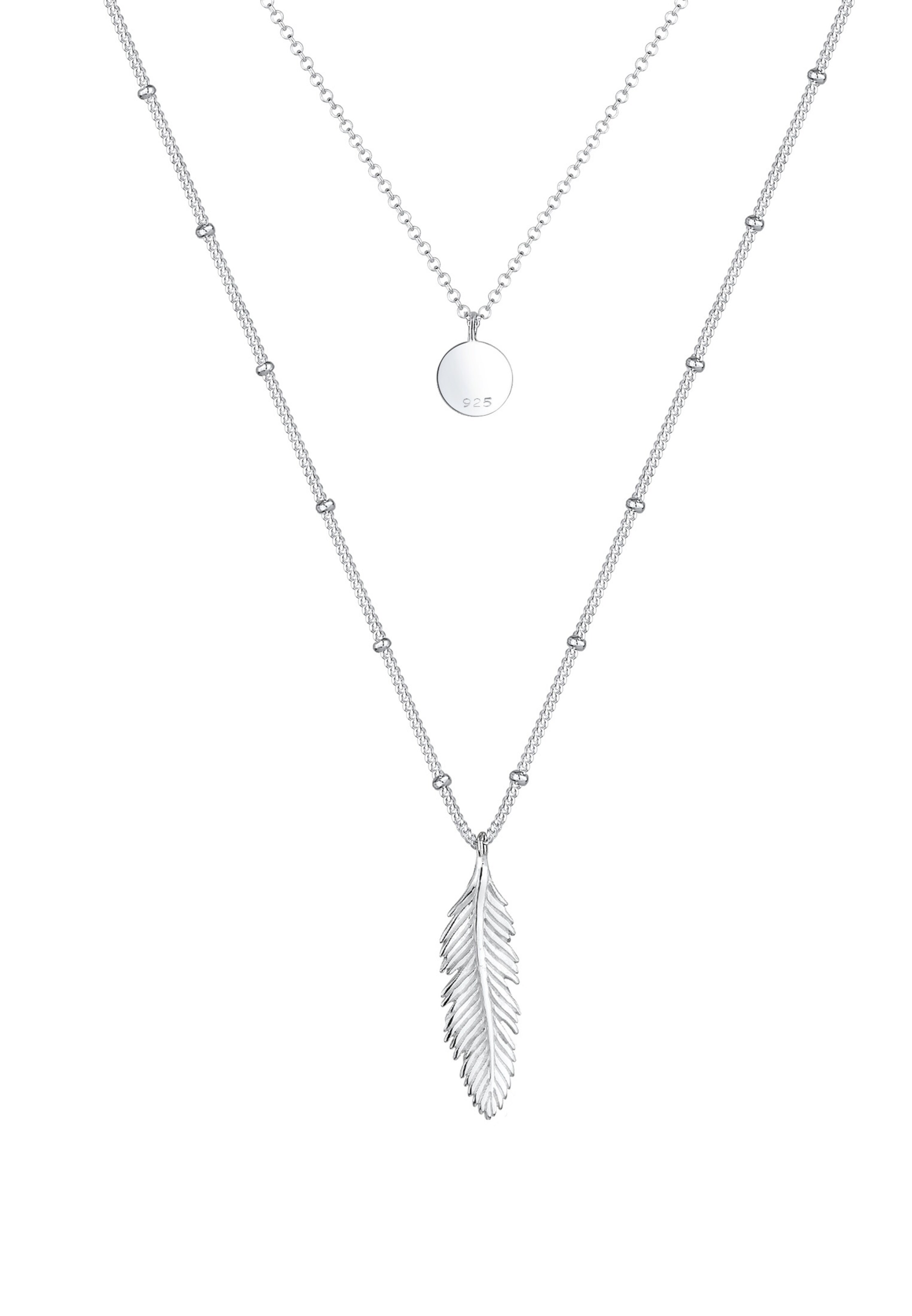 ELLI Ketting 'Feder' in Zilver