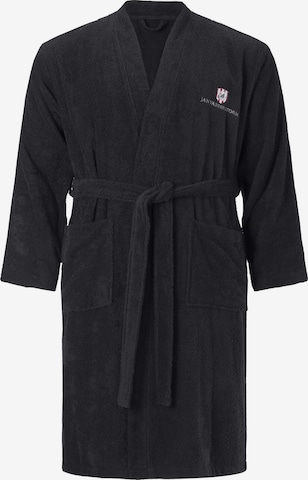 Jan Vanderstorm Long Bathrobe 'Janning ' in Black: front