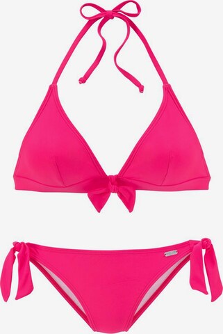 VENICE BEACH Triangle Bikini in Pink: front