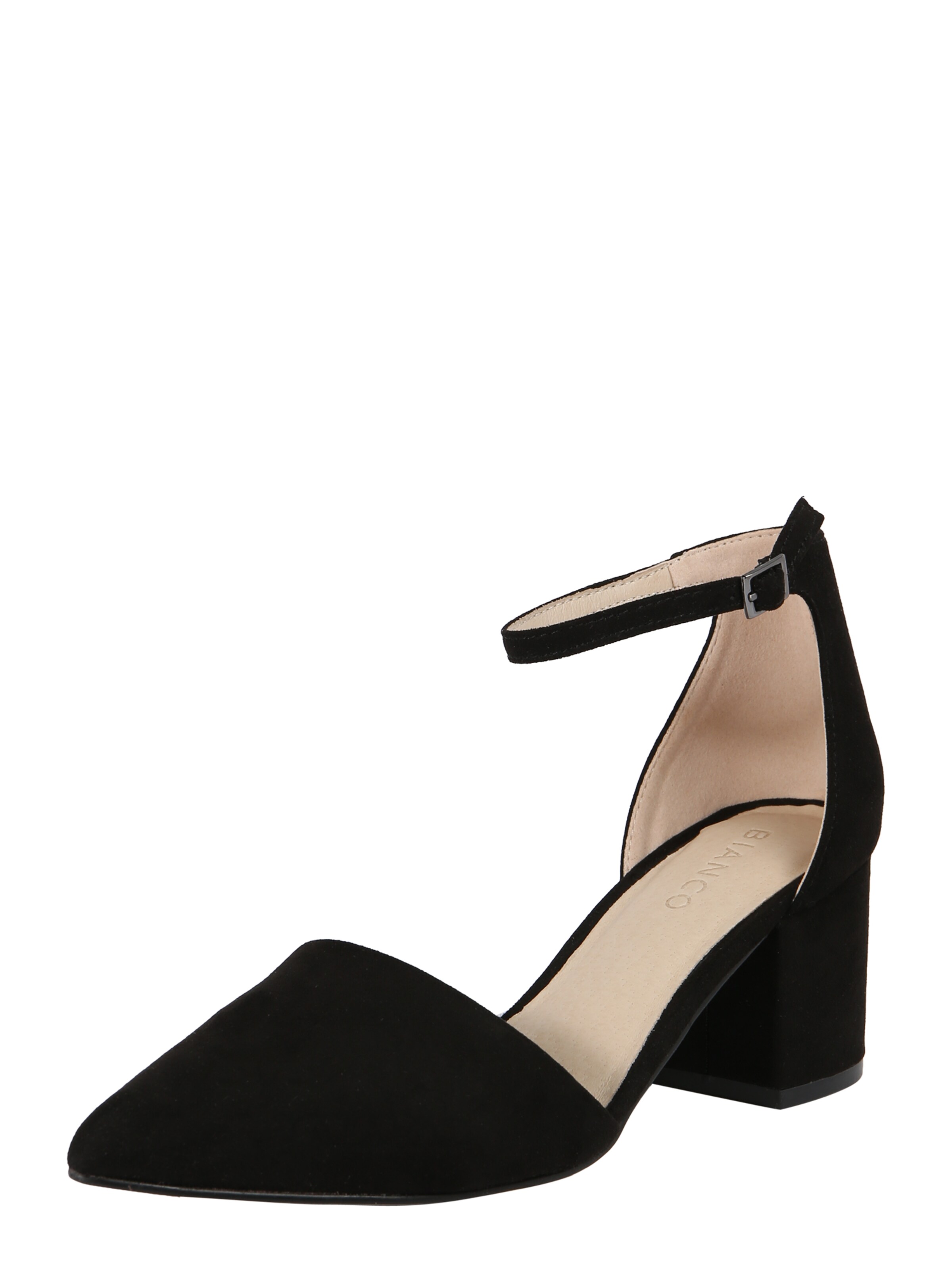 Bianco Čevlji s peto in s paščki 'Divived D'orsay' | črna barva: sprednja stran