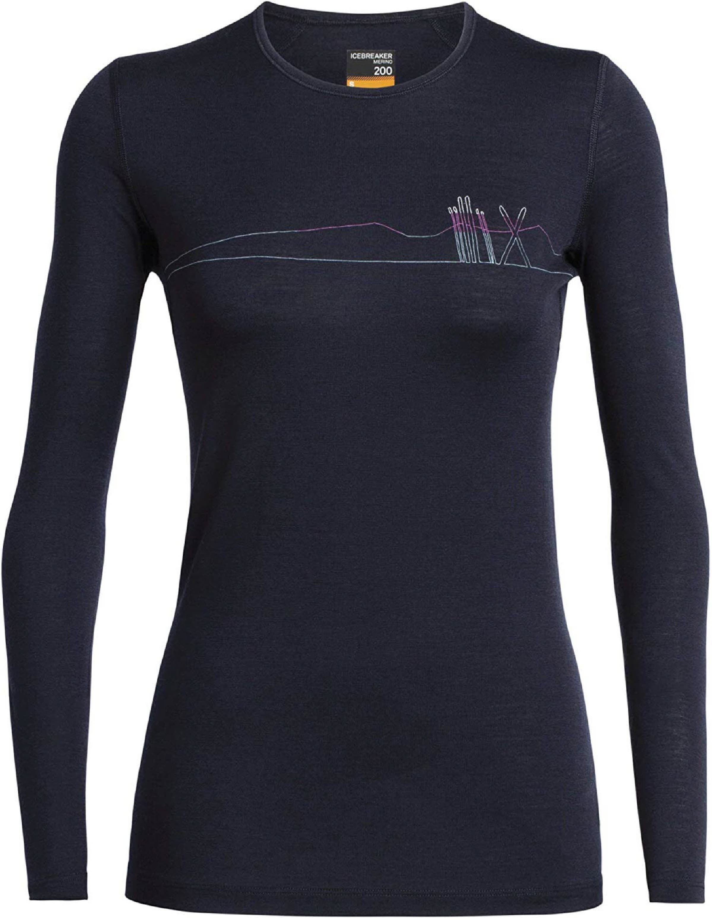 ICEBREAKER Shirt 200 Oasis LS Crewe Skis in S in Nachtblau 