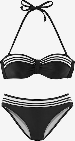 LASCANA Bandeau Bikiny – černá: přední strana