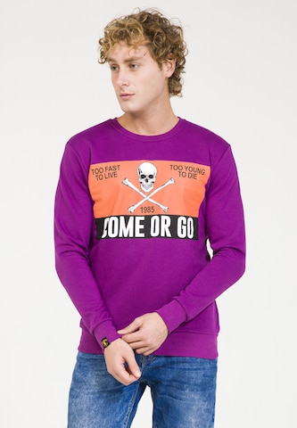 Sweat-shirt PLUS EIGHTEEN en violet : devant