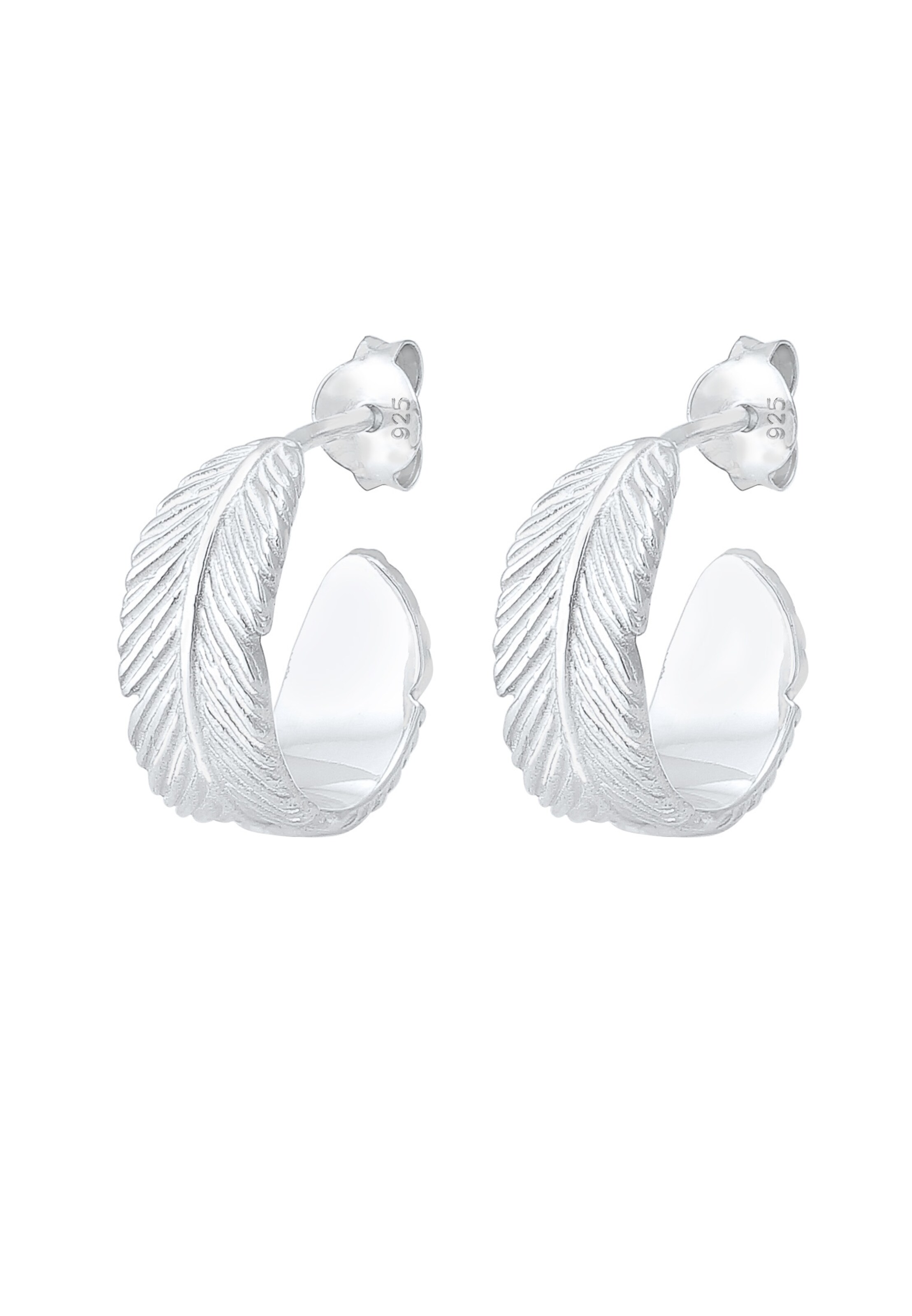 ELLI Earrings 'Feder' in Silver: front