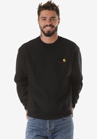 Carhartt WIP Sweatshirt 'American Script' in Black: front