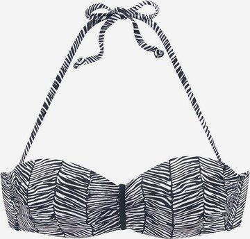 VENICE BEACH Bandeau Bikini Top 'Sugar' in Black: front