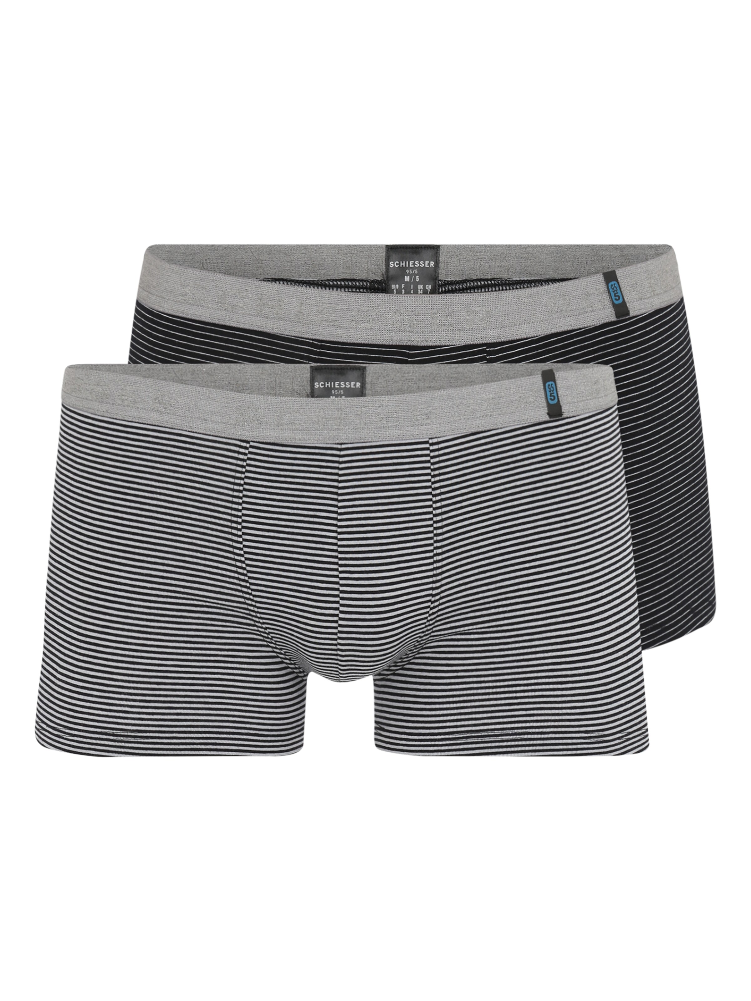 SCHIESSER - Boxershorts 'Hip-Shorts (2er-Pack)' in de kleur Grijs