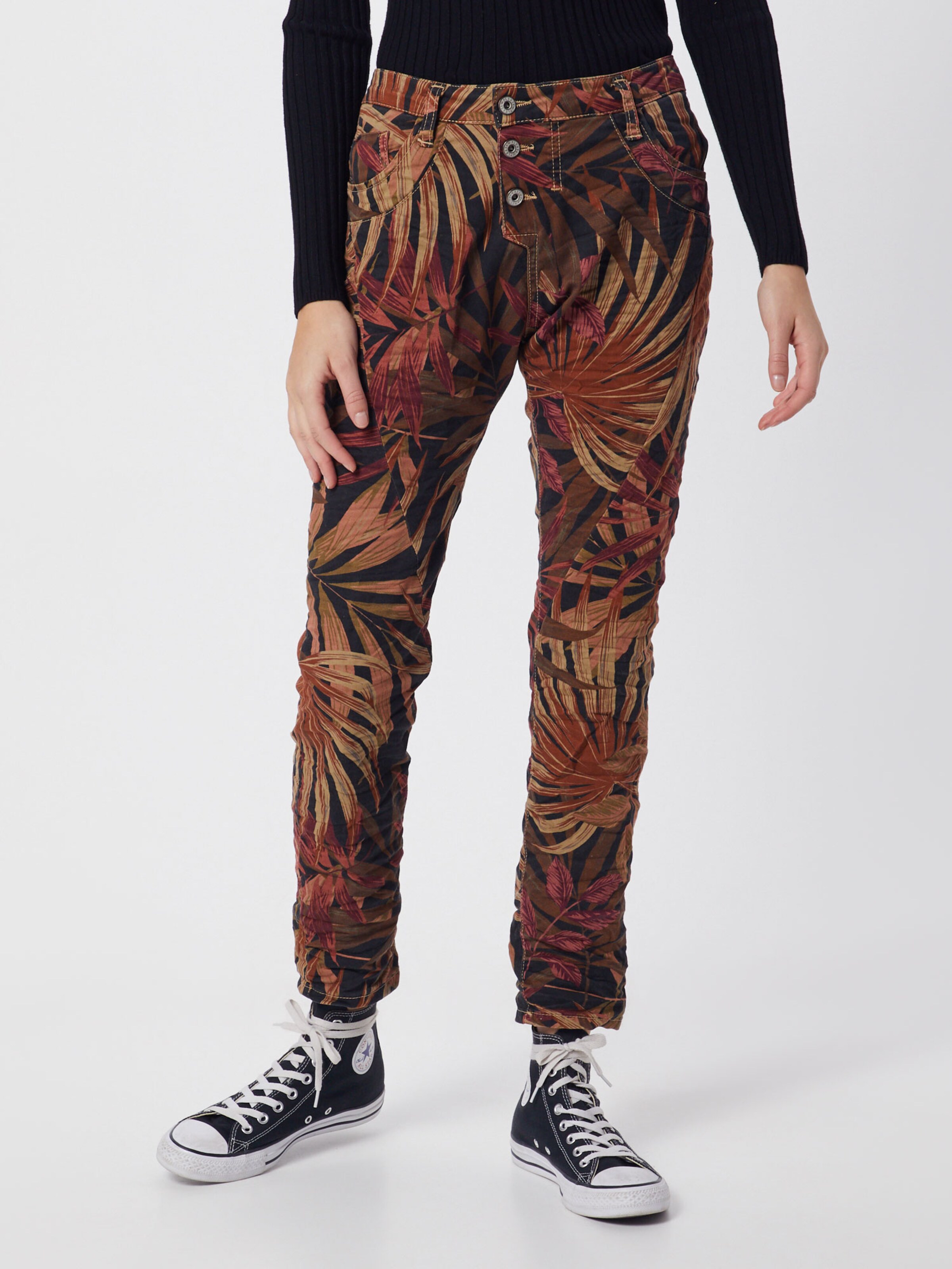 PLEASE Broek in de kleur Bruin / Kaki / Sinaasappel: Vooraanzicht