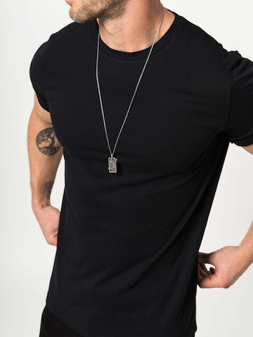 juoda DAN FOX APPAREL Standartinis modelis Marškinėliai 'Piet'