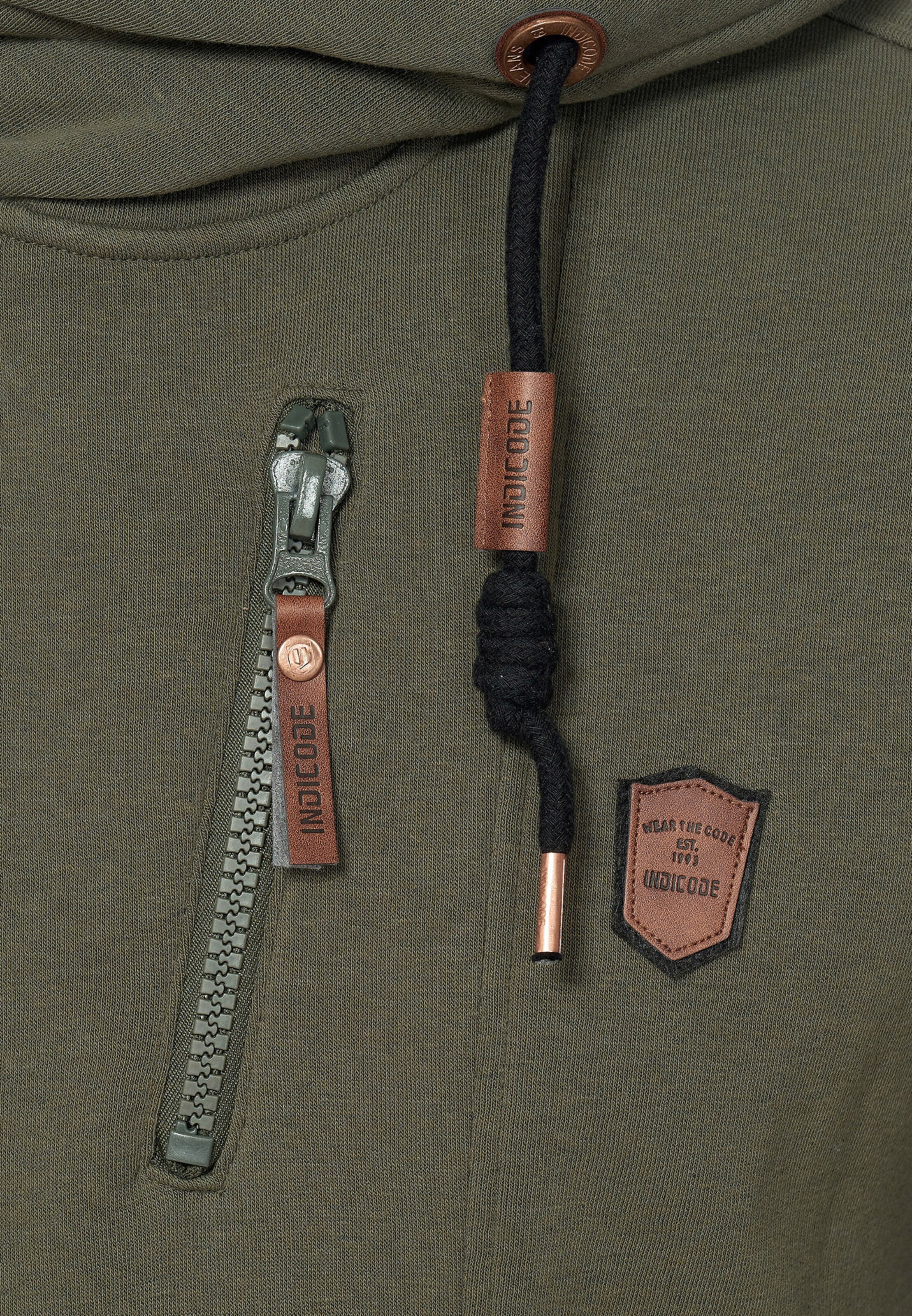 INDICODE JEANS Sweatvest 'Elm' in Groen