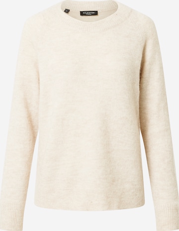 Pull-over SELECTED FEMME en beige : devant