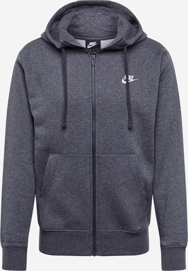 Nike Sportswear Veste de survêtement 'Club Fleece' en gris foncé / blanc, Vue avec produit