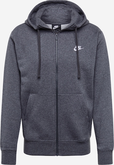 Džemperis 'Club Fleece' iš Nike Sportswear, spalva – tamsiai pilka / balta, Prekių apžvalga