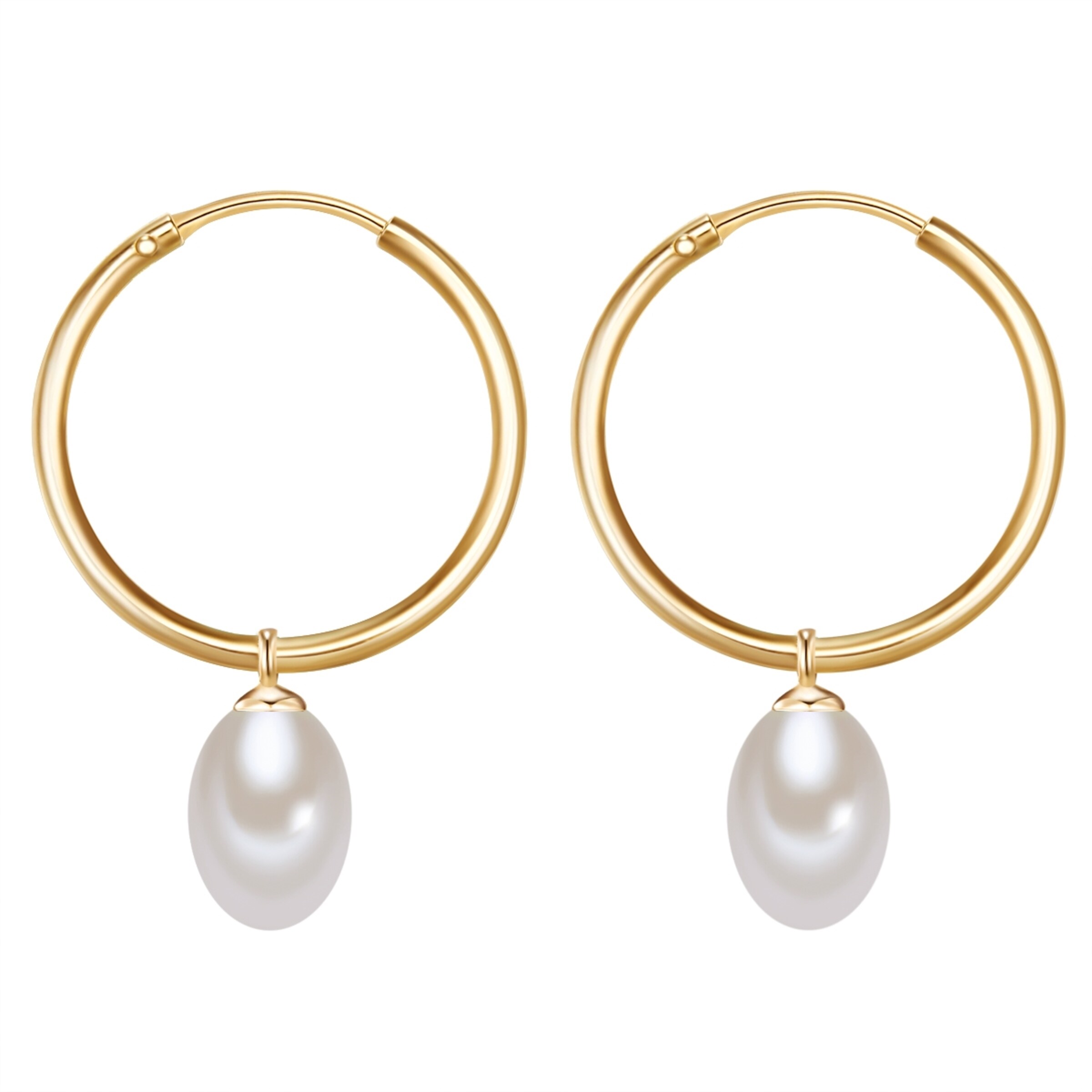 Boucles d'oreilles Valero Pearls en or : devant