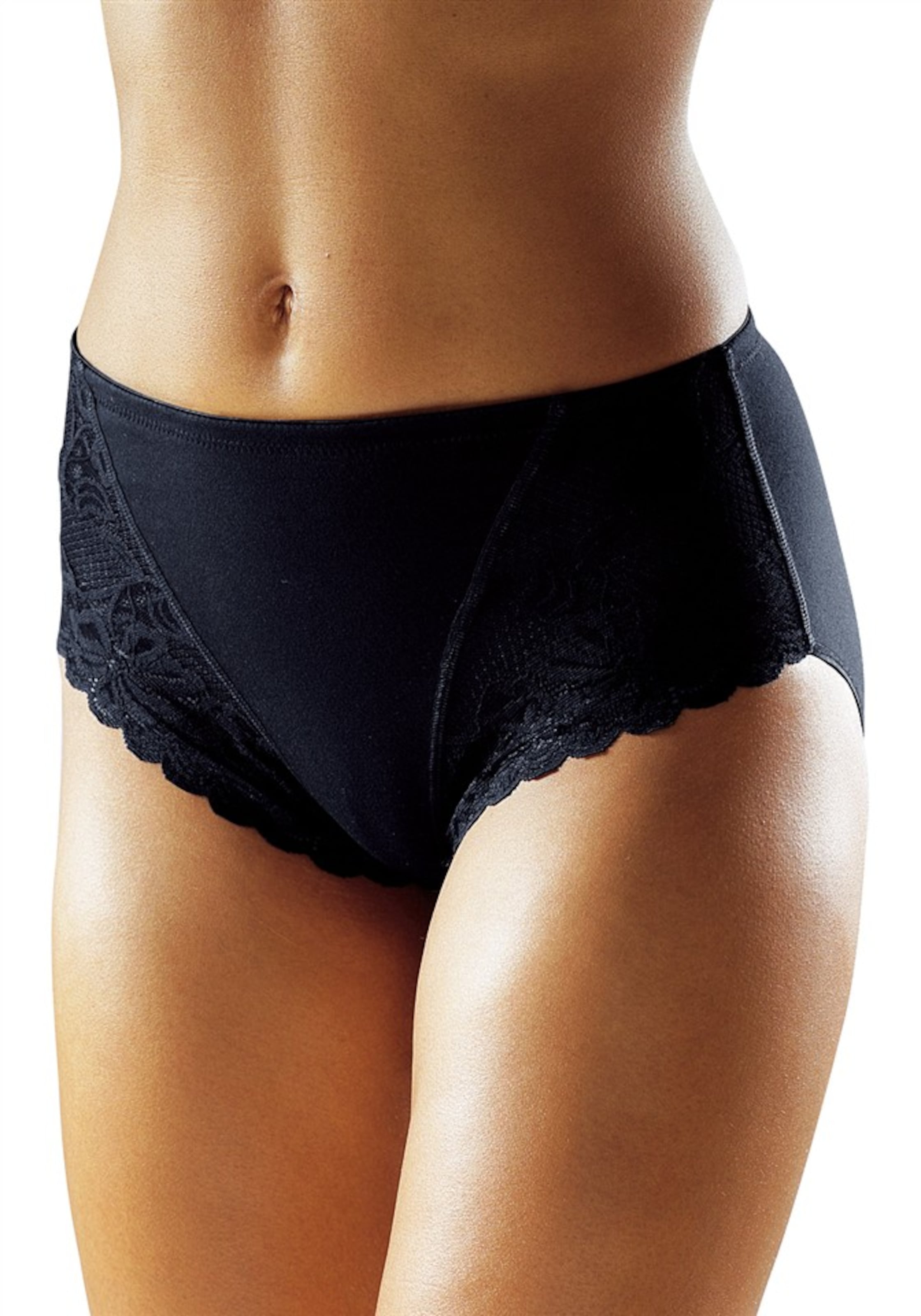 PETITE FLEUR - Cueca modeladora em preto: frente