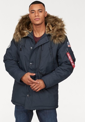 ALPHA INDUSTRIES Zimná parka 'Polar' - Modrá: predná strana