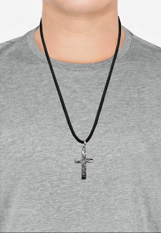 KUZZOI Necklace 'Kreuz' in Black: front