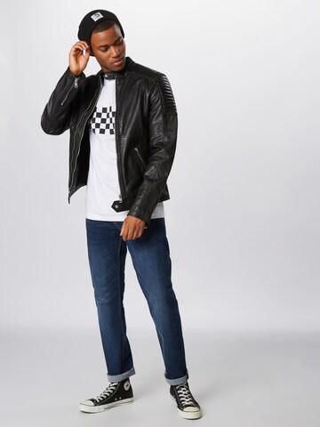 Urban Classics - Camiseta 'Check Panel' en blanco