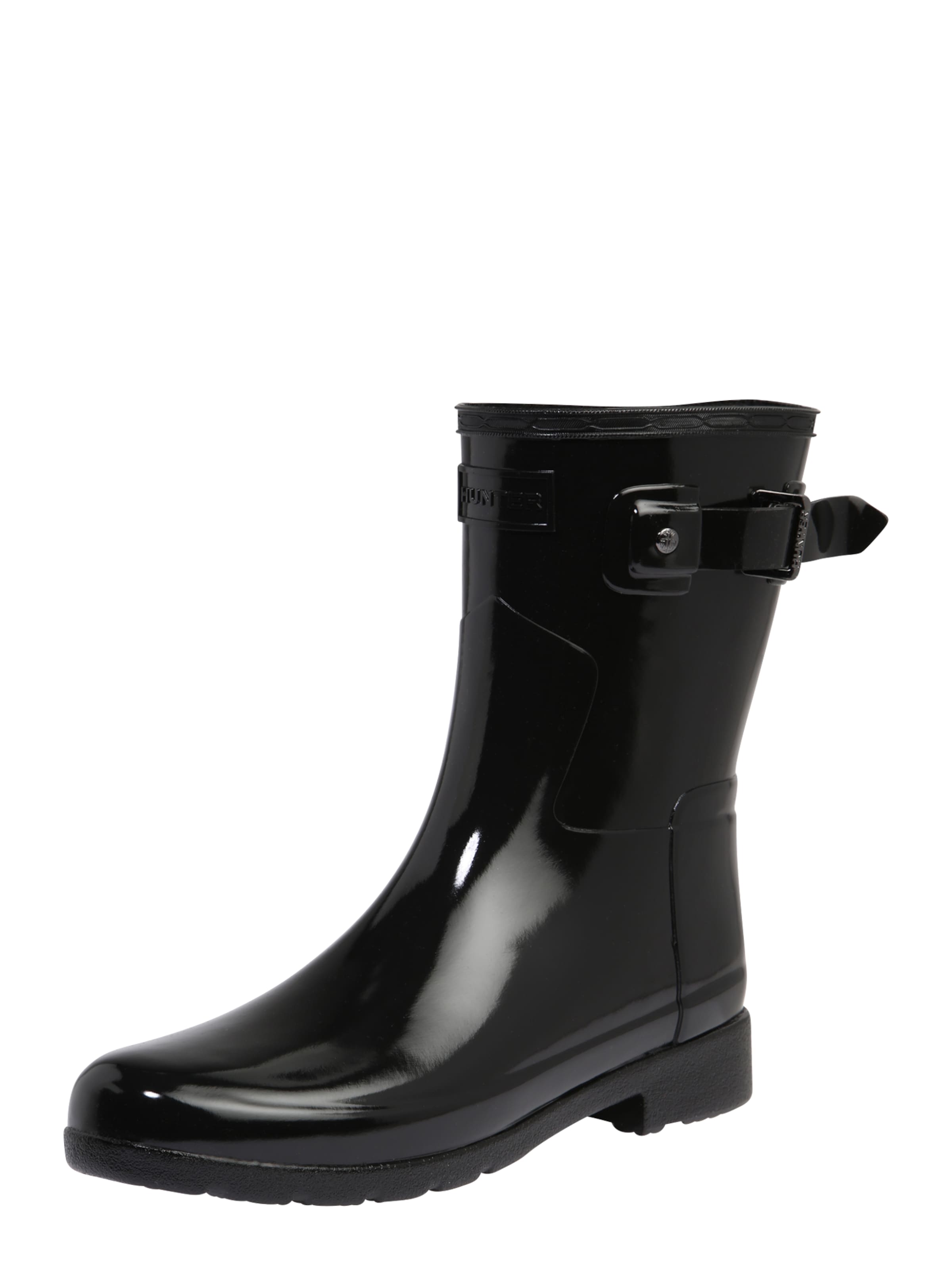 Cizme de cauciuc 'ORIGINAL REFINED SHORT GLOSS' de la HUNTER pe negru: față