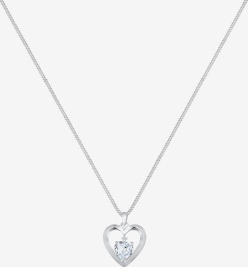 Elli DIAMONDS Ketting 'Herz' in Zilver: voorkant