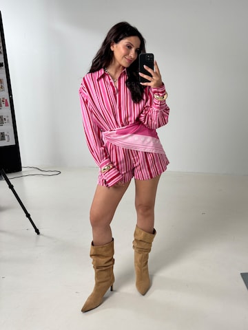 Pink Striped Set Look