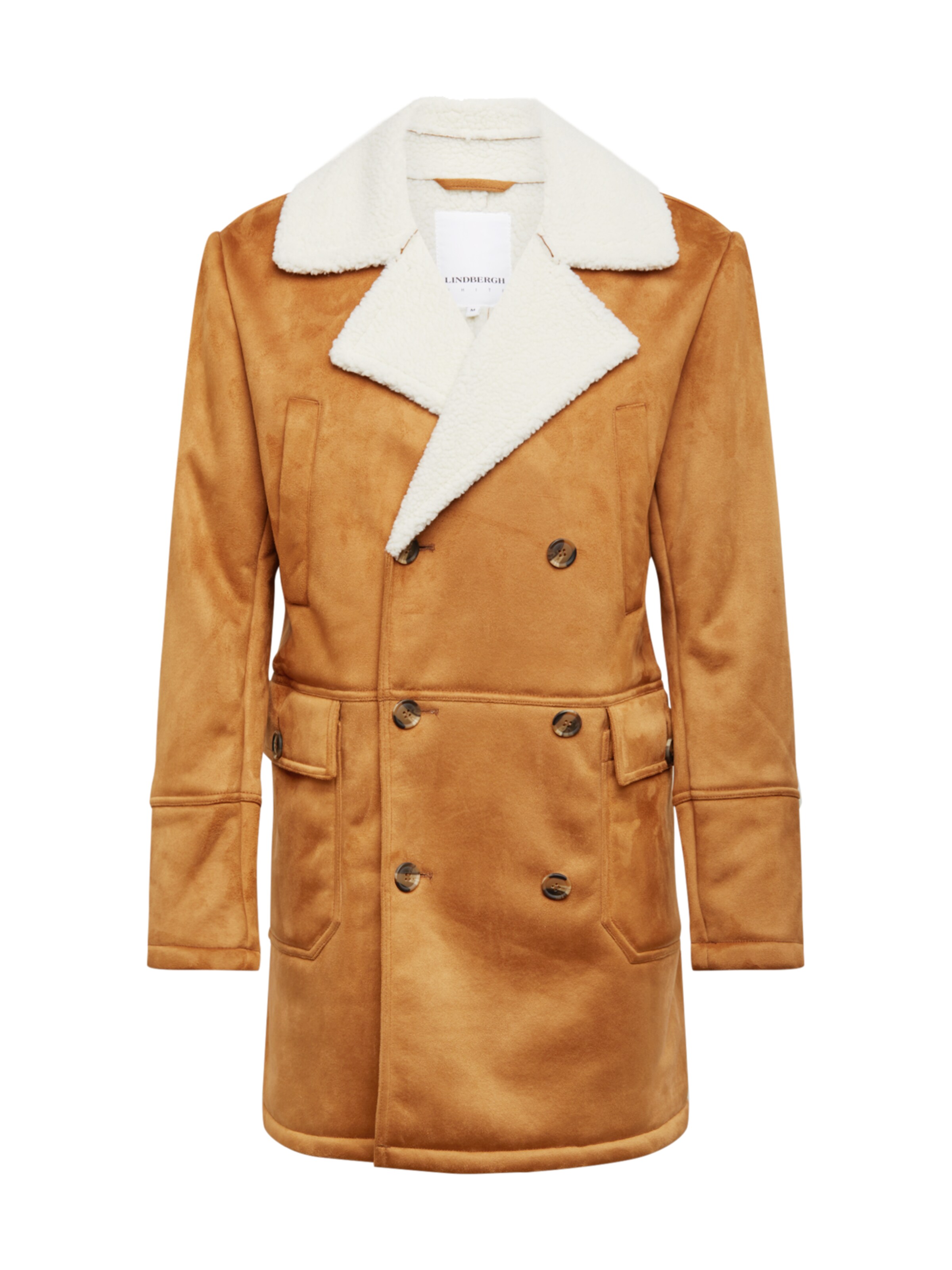 Lindbergh - Tussenjas 'Fake shearling jacket' in de kleur Lichtbruin