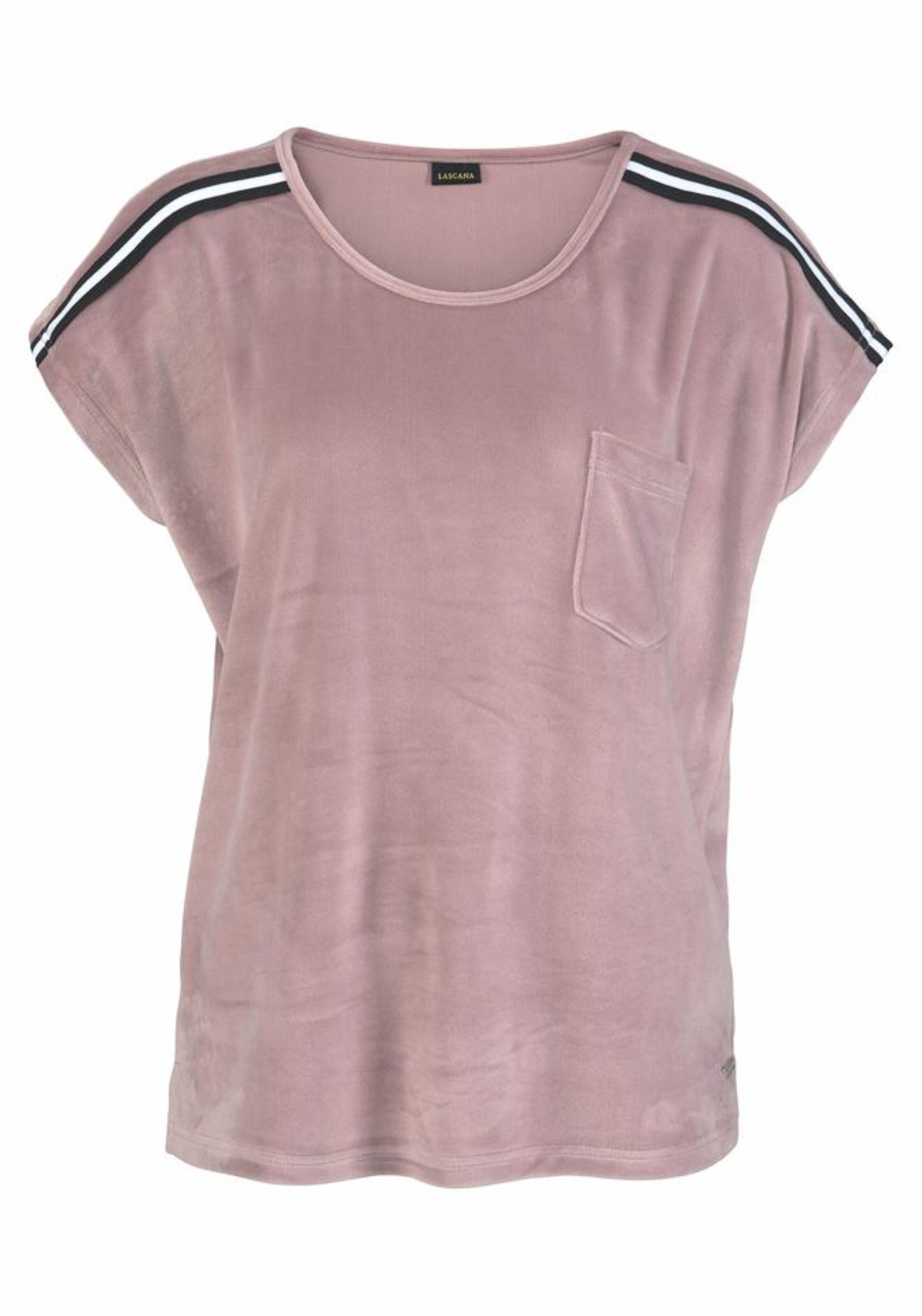 LASCANA - T-Shirt aus weichem Nicki in altrosa