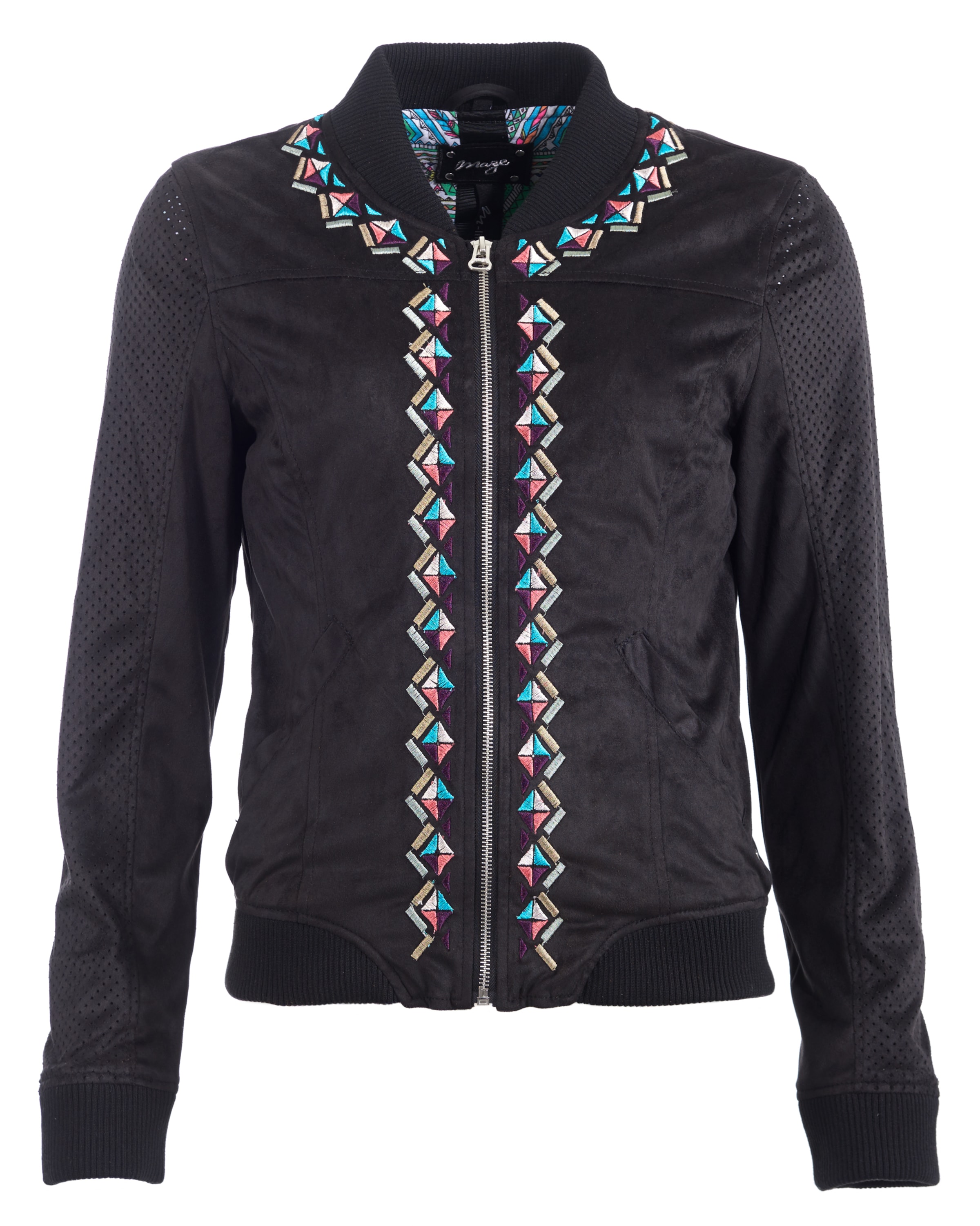 Veste mi-saison 'Weifang' Maze en noir : devant