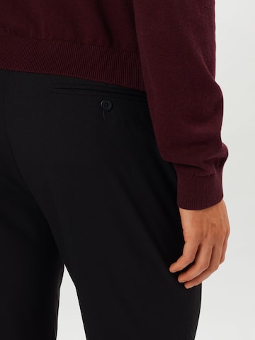BURTON MENSWEAR LONDON Slimfit Spodnie w kant w kolorze czarny