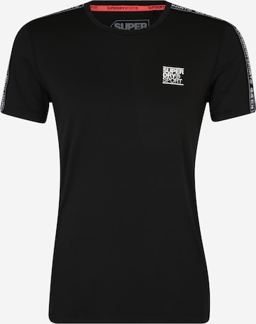 Regular fit Tricou funcțional de la Superdry pe negru: față