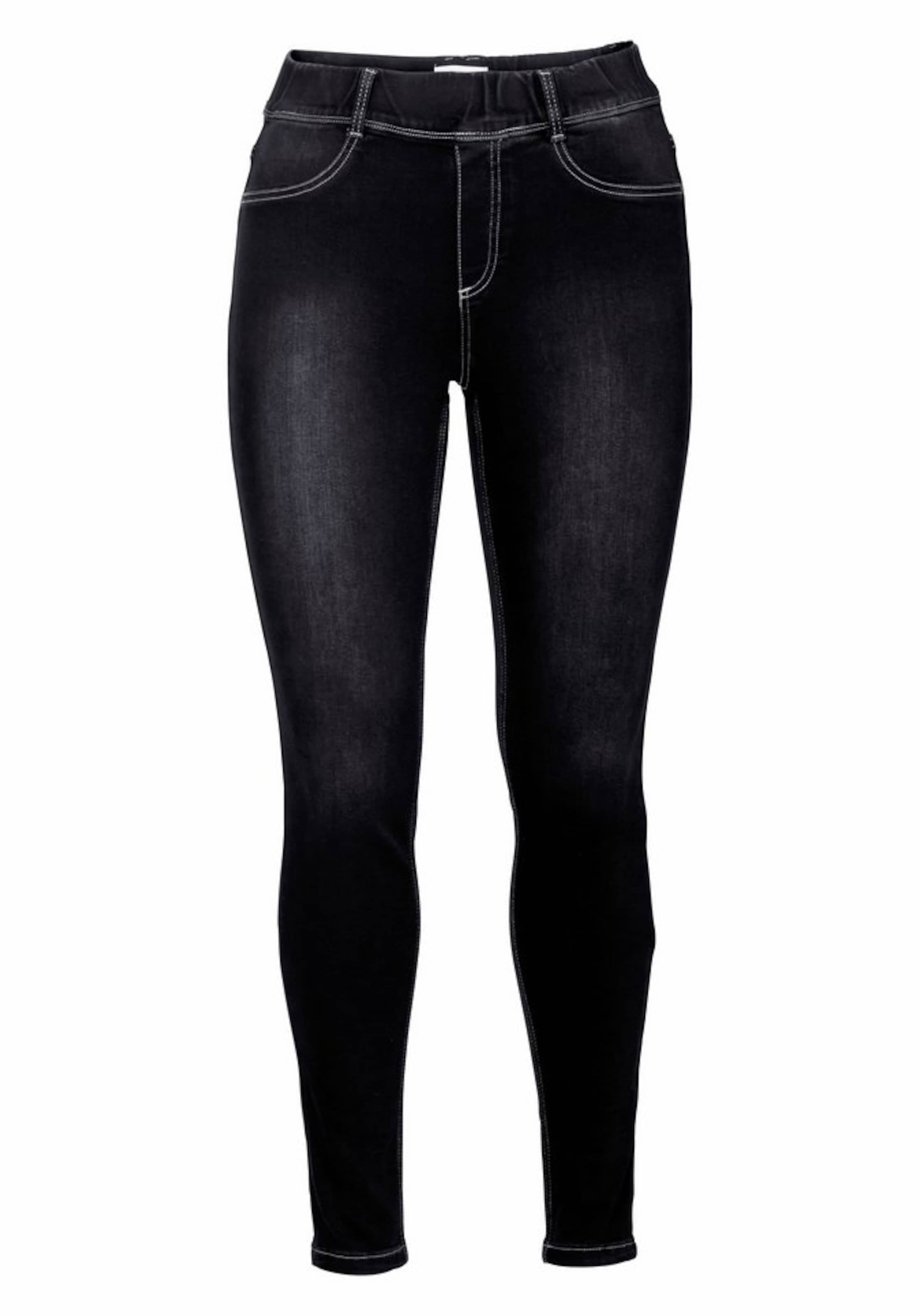 Skinny Jeggings SHEEGO en noir : devant