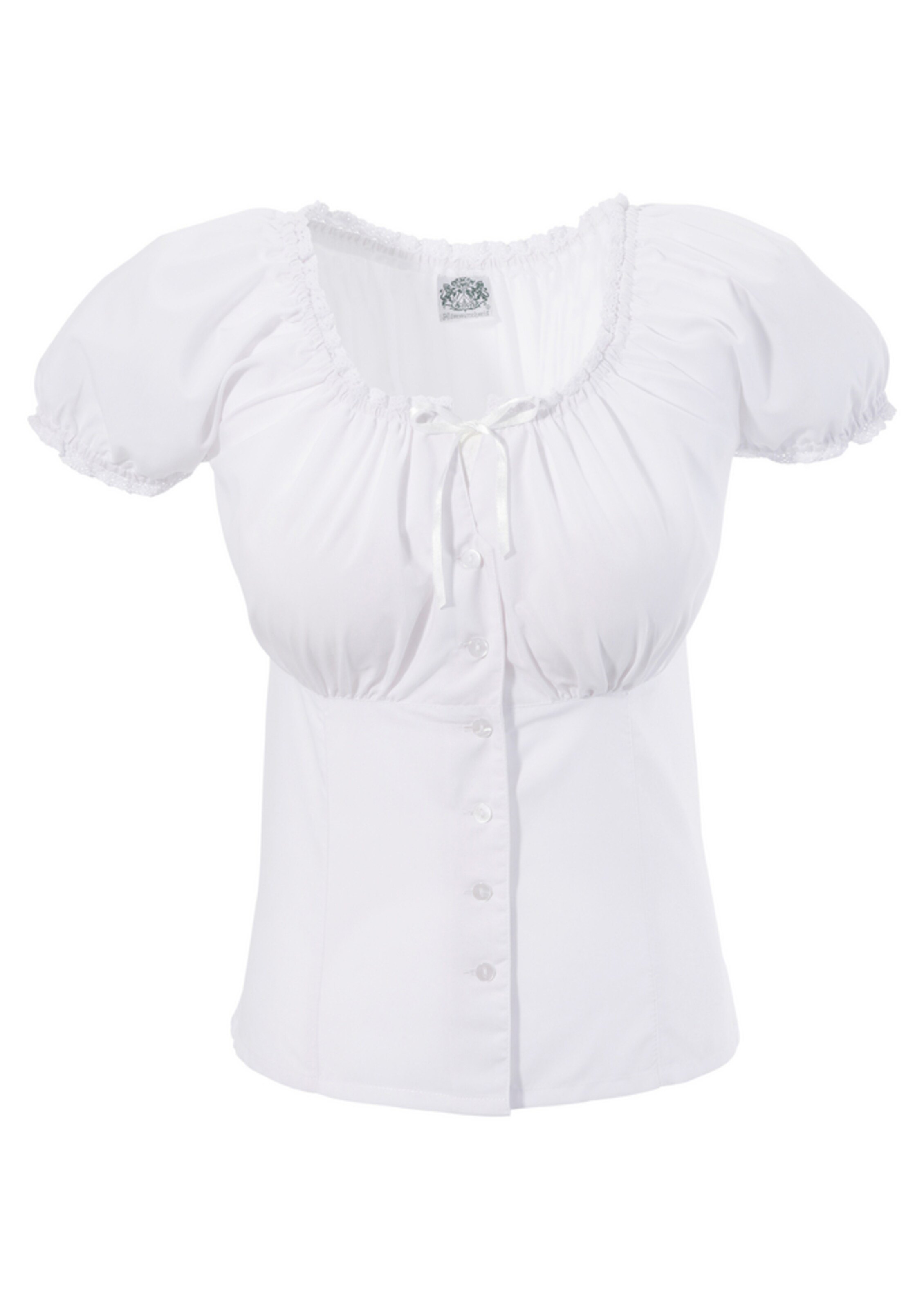 HAMMERSCHMID - Trachtenbluse Damen mit Häkelspitze in weiß
