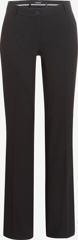 MORE & MORE Regular Trousers with creases 'Hanna' in Black