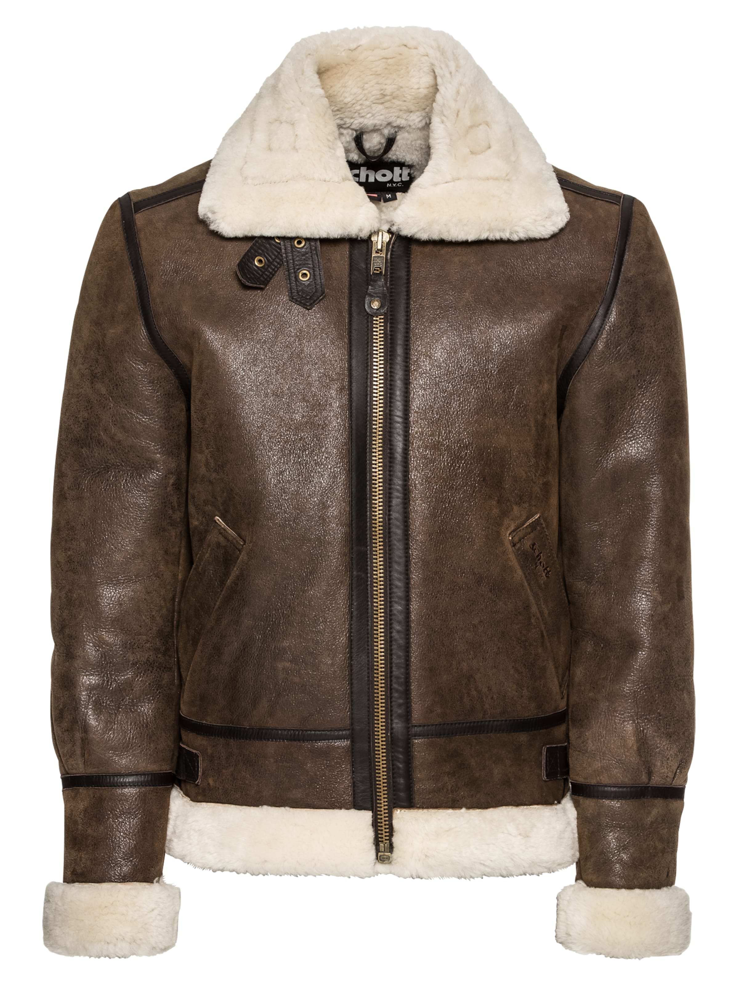 Schott NYC Přechodná bunda 'LC1259' – hnědá: přední strana