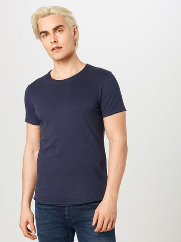 T-Shirt QS en bleu : devant