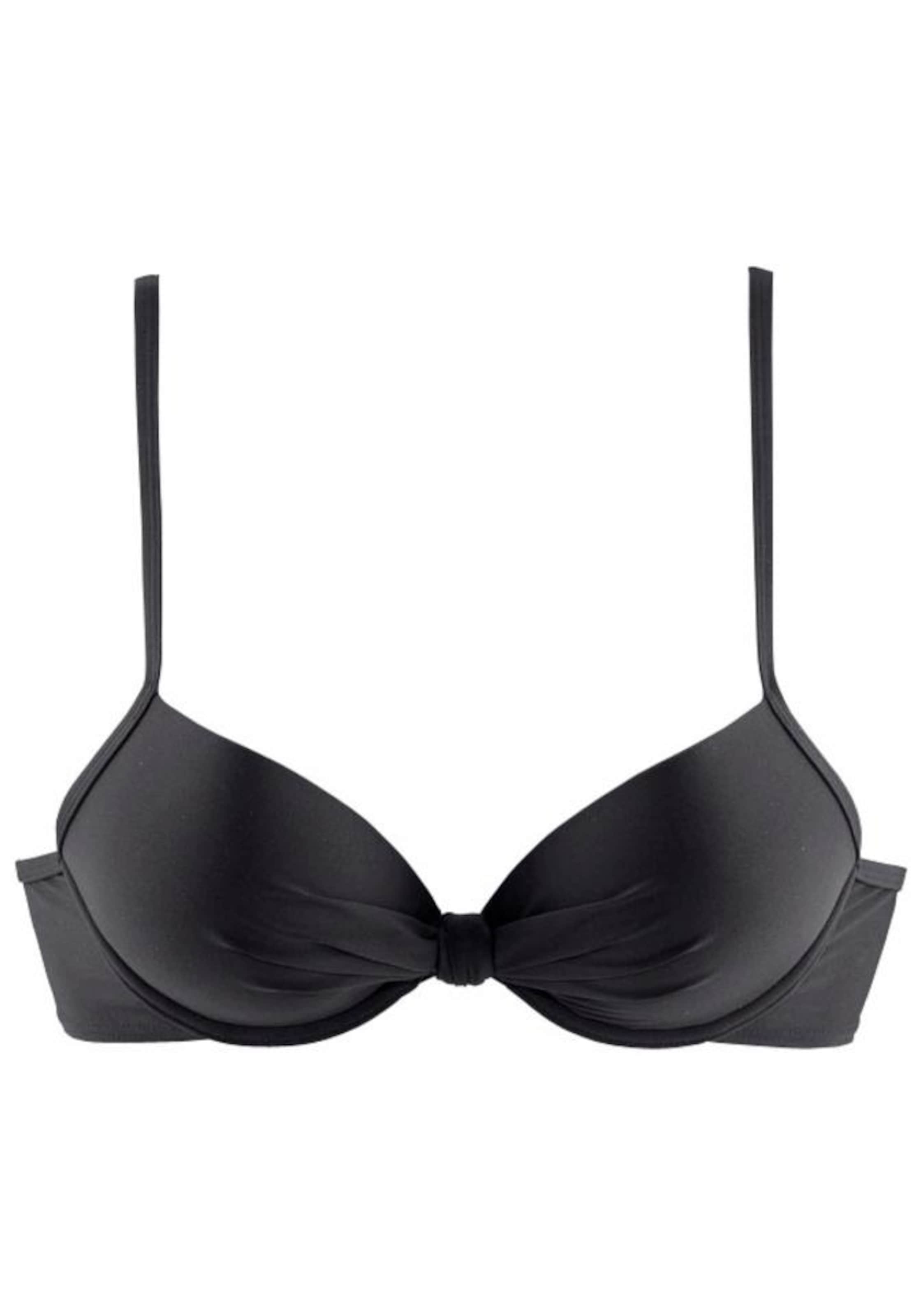 s.Oliver Τοπ μπικίνι 'Spain' σε μαύρο: μπροστά