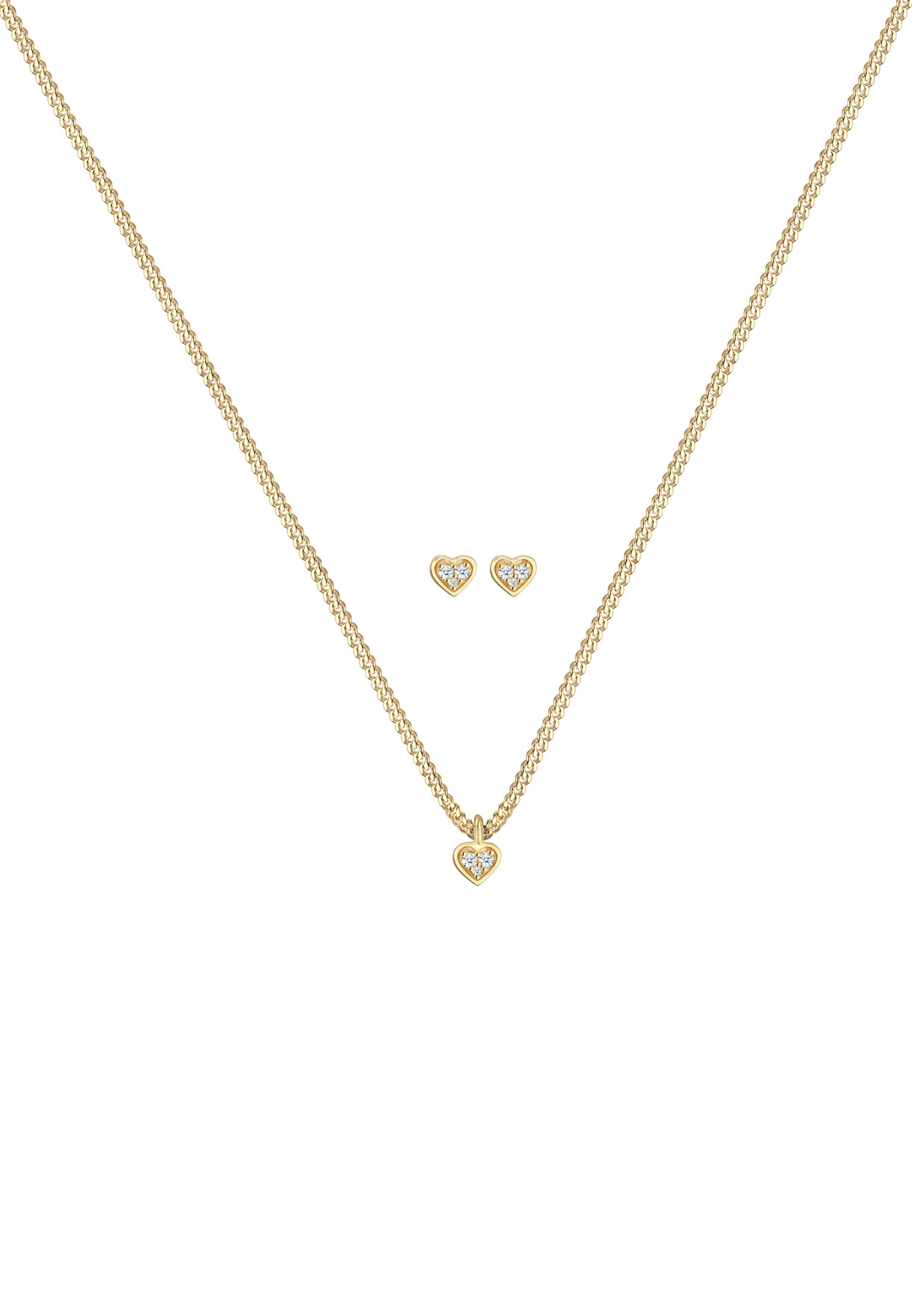 Elli DIAMONDS Schmuckset 'Herz' in Gold