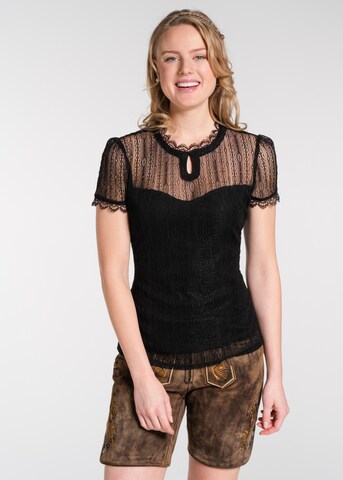 SPIETH & WENSKY Traditional Blouse 'Nelly' in Black: front