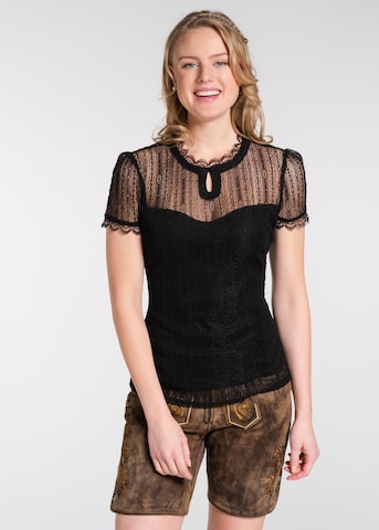 Blouse folklorique 'Black' SPIETH & WENSKY en noir : devant