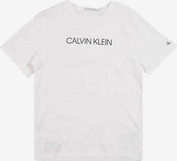 Calvin Klein Jeans T-shirt 'INSTITUTIONAL' i vit: framsida