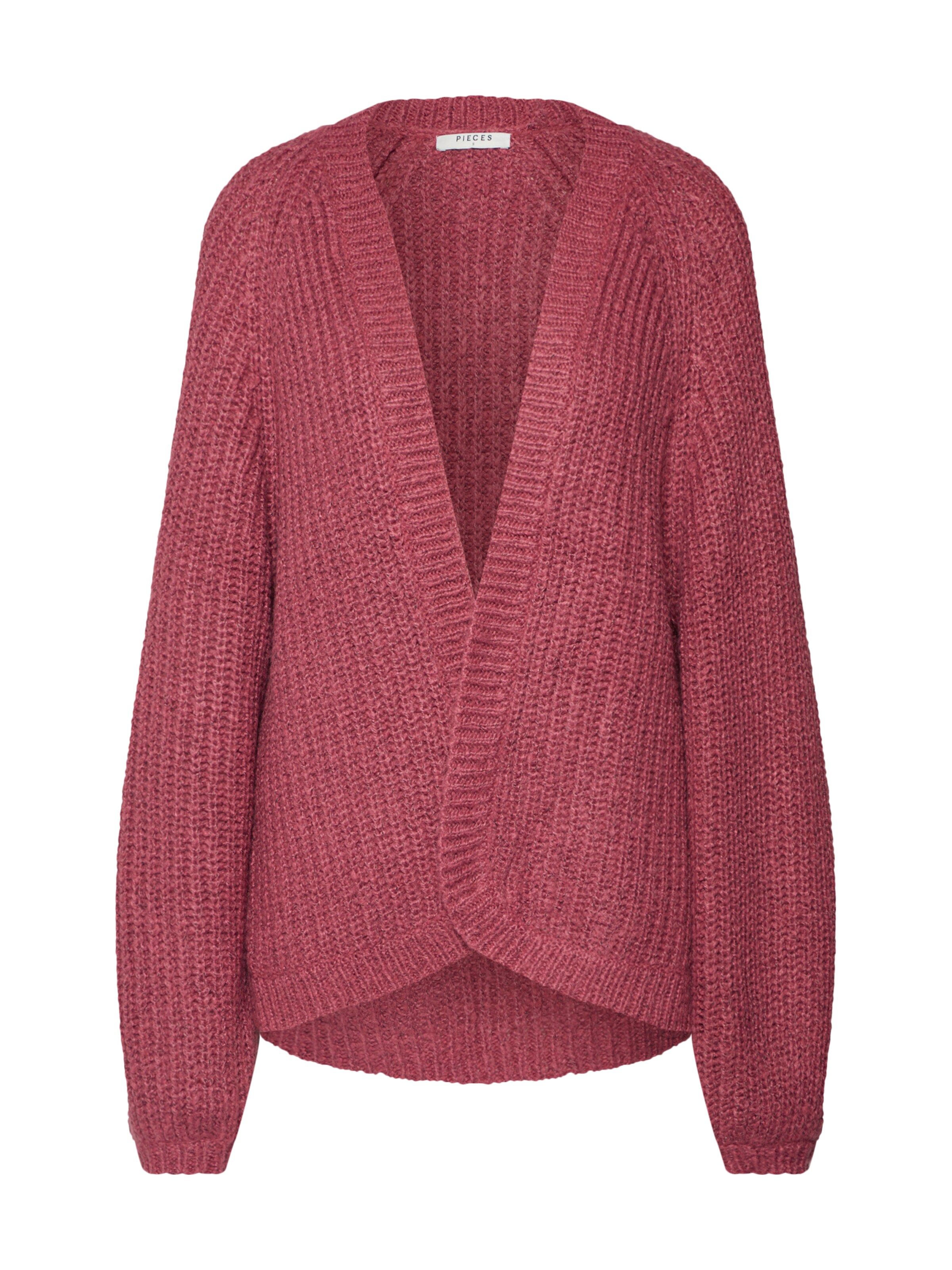 PIECES - Gebreid vest in de kleur Framboos