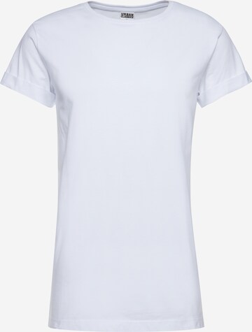 Urban Classics - Camisa 'Turnup Tee' em branco: frente