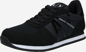 Sneaker low de la ARMANI EXCHANGE pe negru: față