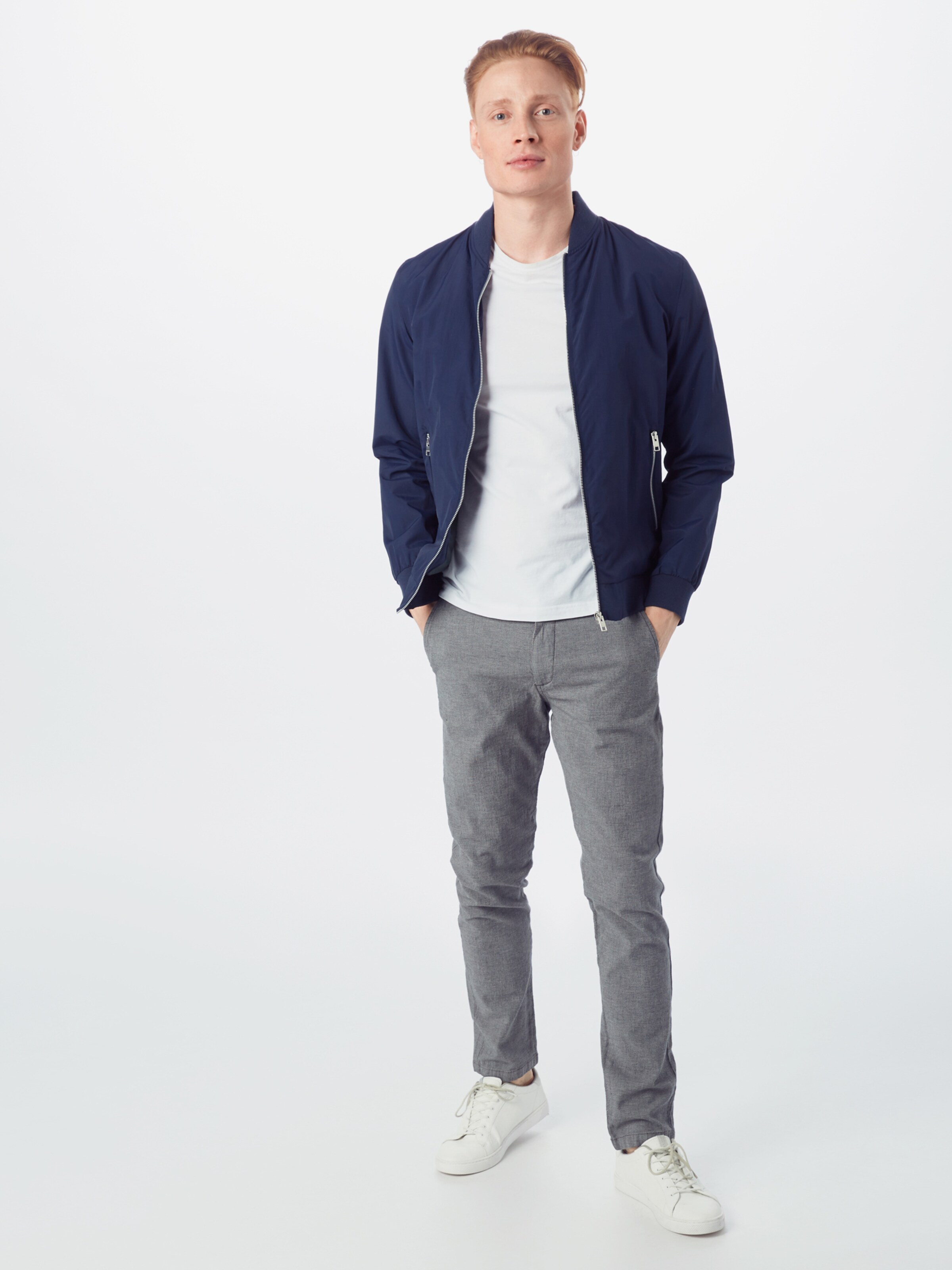 JACK & JONES Chino 'AKM638' in de kleur Grijs: Vooraanzicht