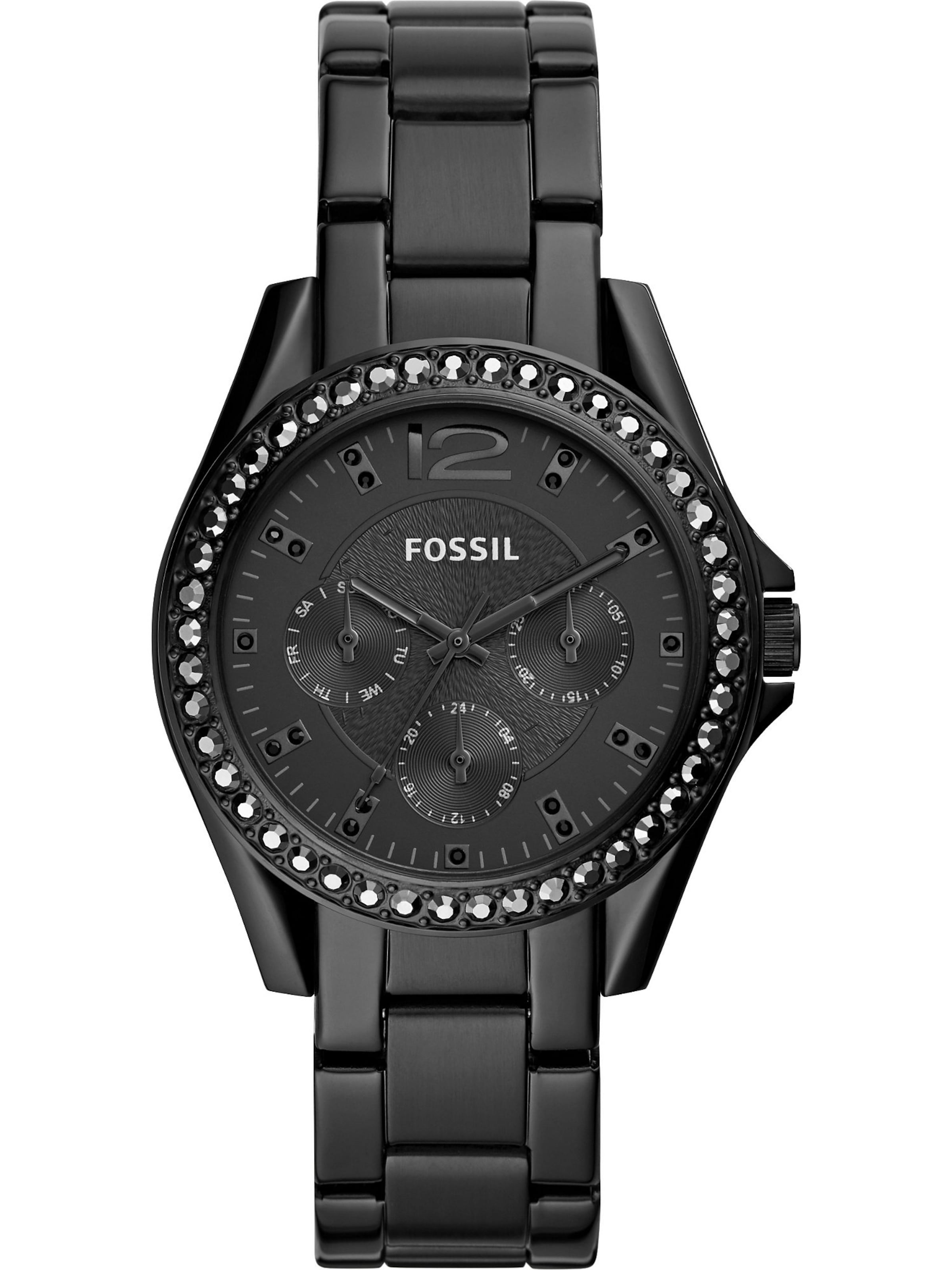 FOSSIL Analoguhr 'Riley' in Schwarz