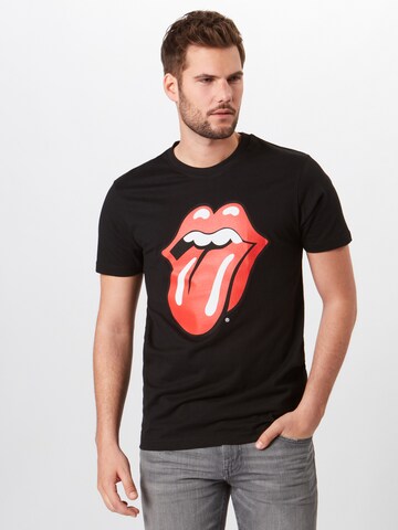 Mister Tee Shirt 'Rolling Stones Tongue' in Zwart