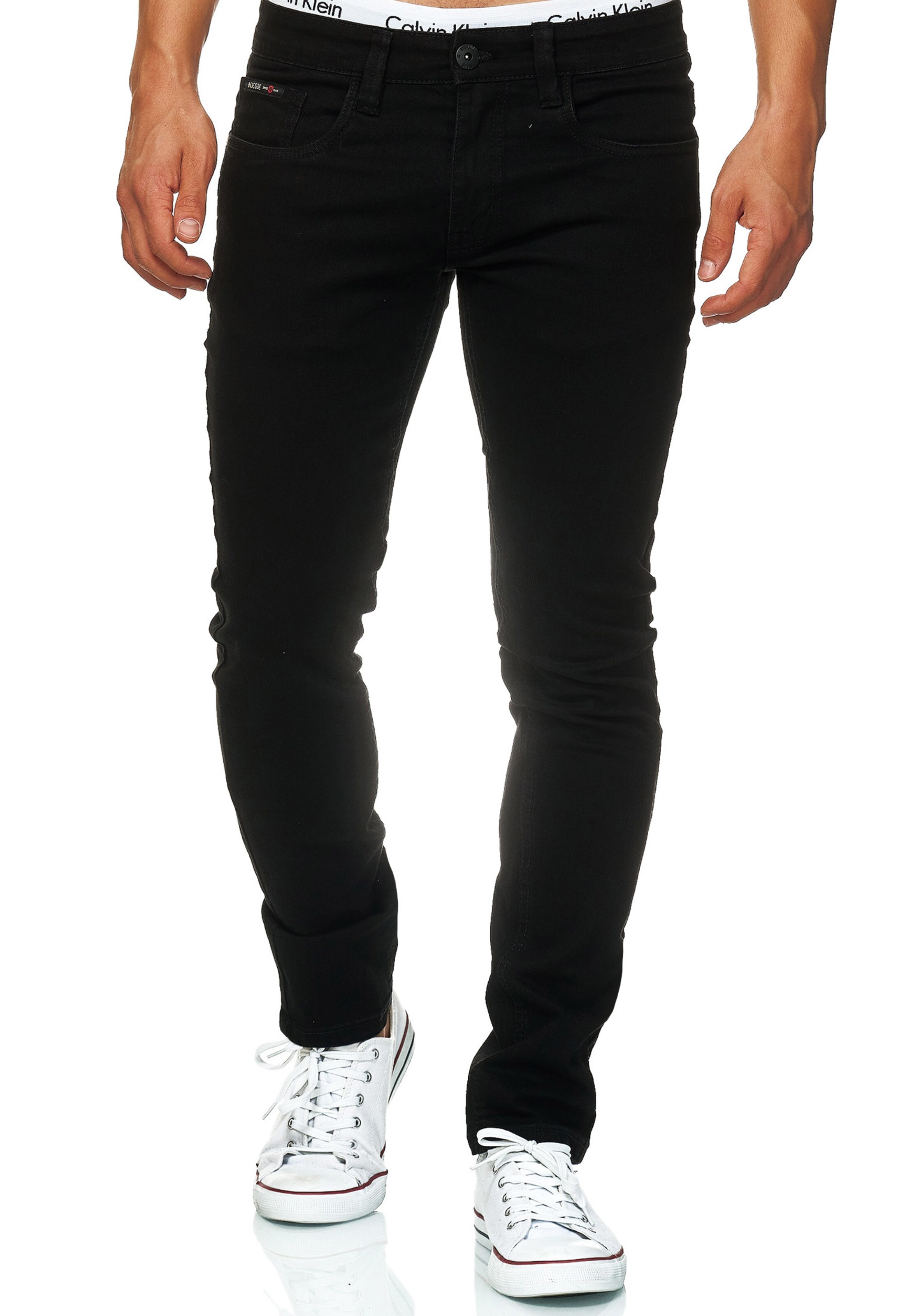 INDICODE JEANS Regular Trousers 'Texas' in Black
