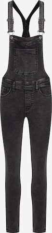 Urban Classics Slimfit Tuinbroek jeans 'Dungaree' in Zwart: voorkant